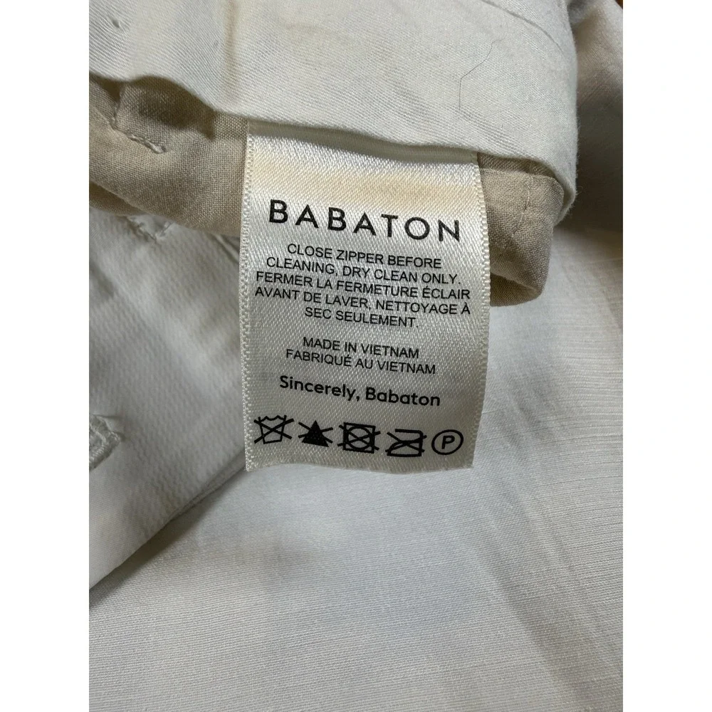 Aritzia Babaton Agency Linen Pants Womens 4 White High Rise Straight Leg